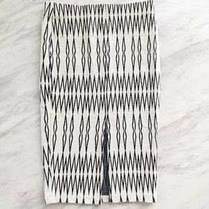 Zara Trafaluc Black White Pencil Skirt Aztec
